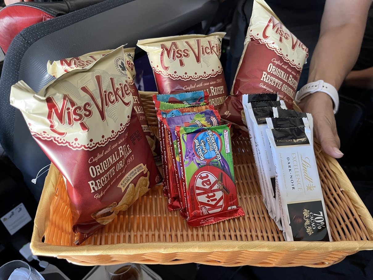 air canada premium economy snack basket