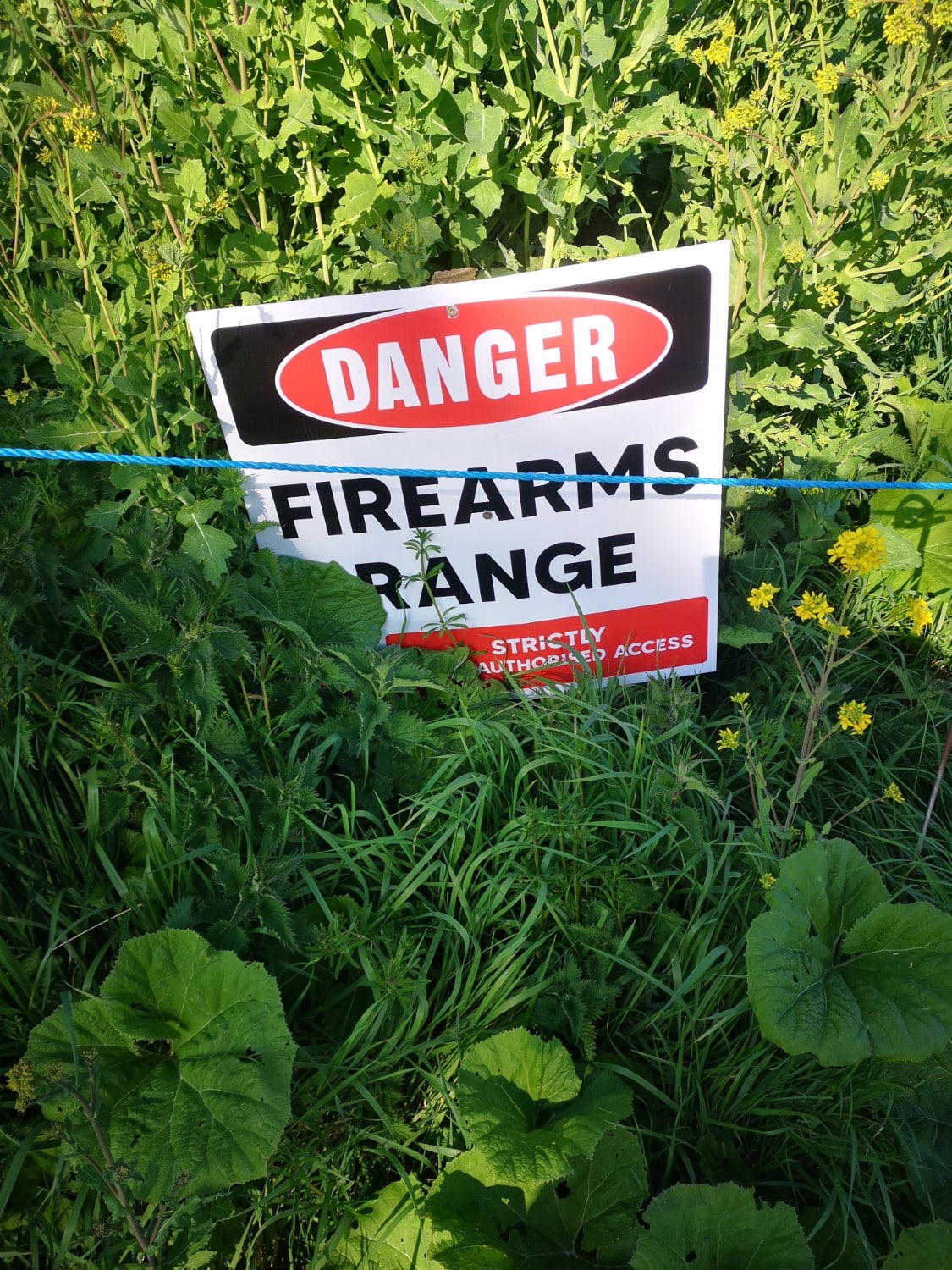 Sign for the firearms range at the Carton House.