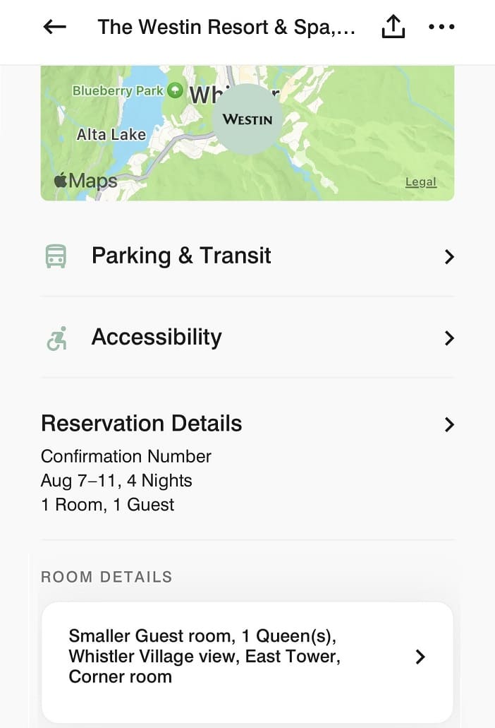 westin resort and spa whistler marriott bonvoy app booking