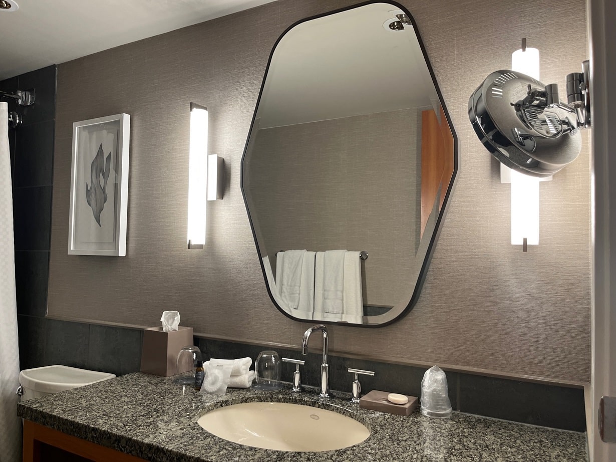 westin resort and spa whistler smaller guest room queen bathroom vanity