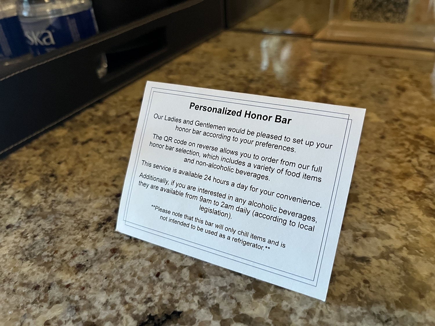 ritz carlton toronto king lake ontario view room personalized honor bar instructions