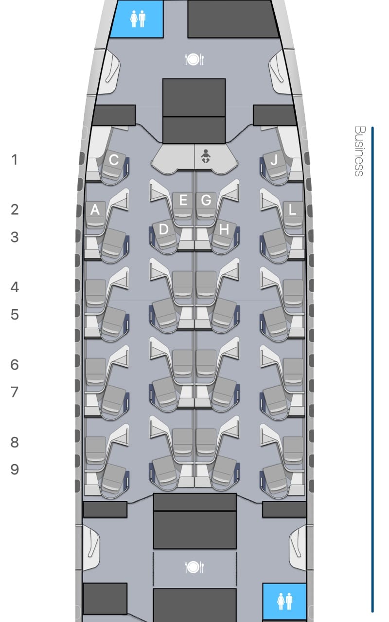 air france a350 business class seat map