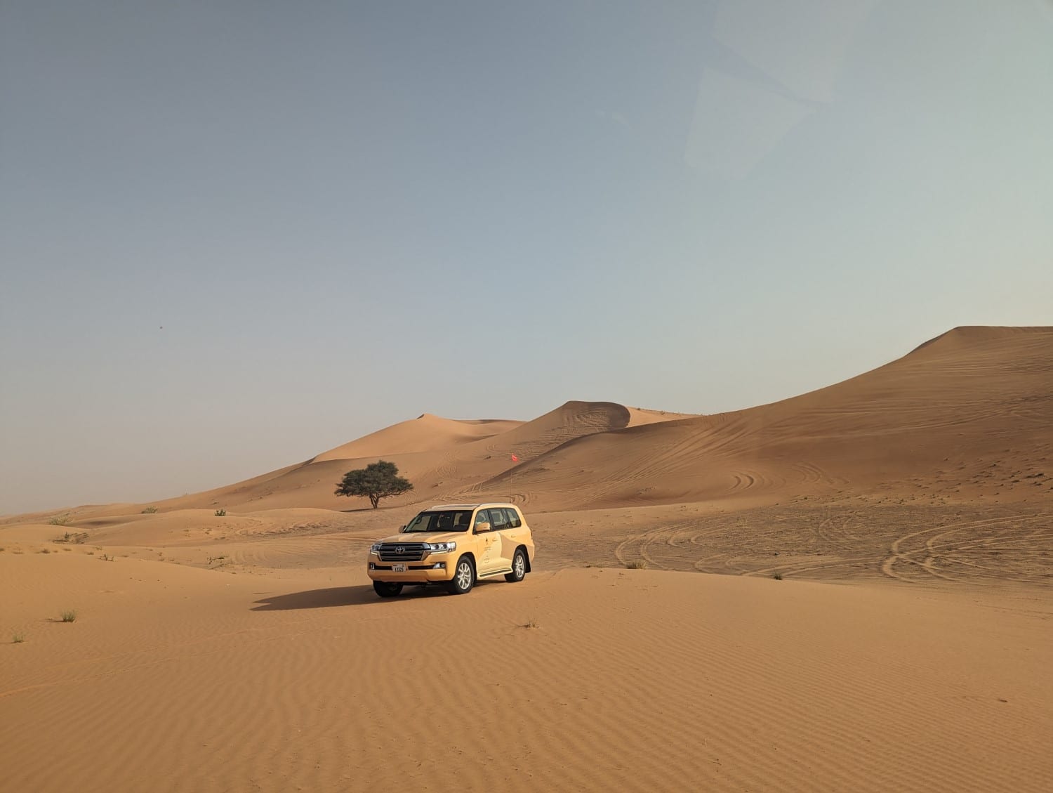 Dune bashing activity in the desert at Al Maha resort.