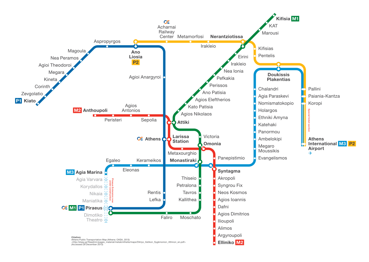 athens metro map