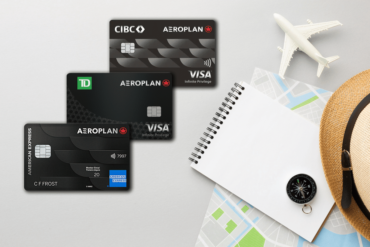 flat-lay-hat-notebook-arrangement-with-aeroplan-premium-credit-cards-td-cibc-amex