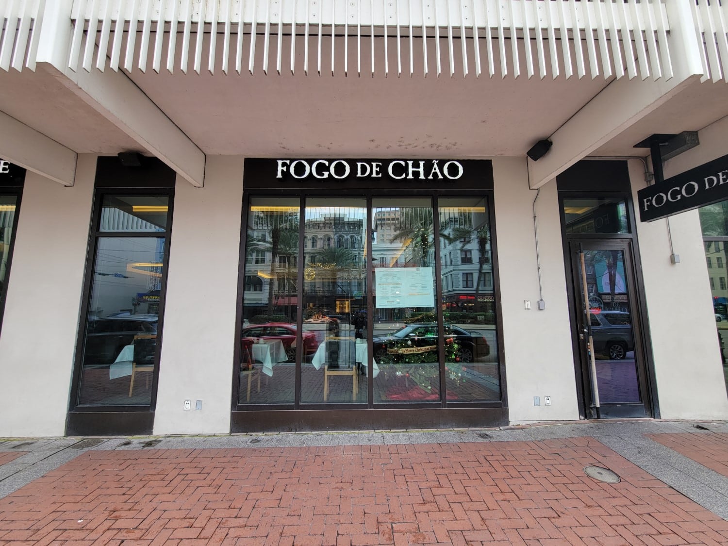 Front entrance to the Fogo De Chao Brazilian steakhouse at the JW Marriott New Orleans.