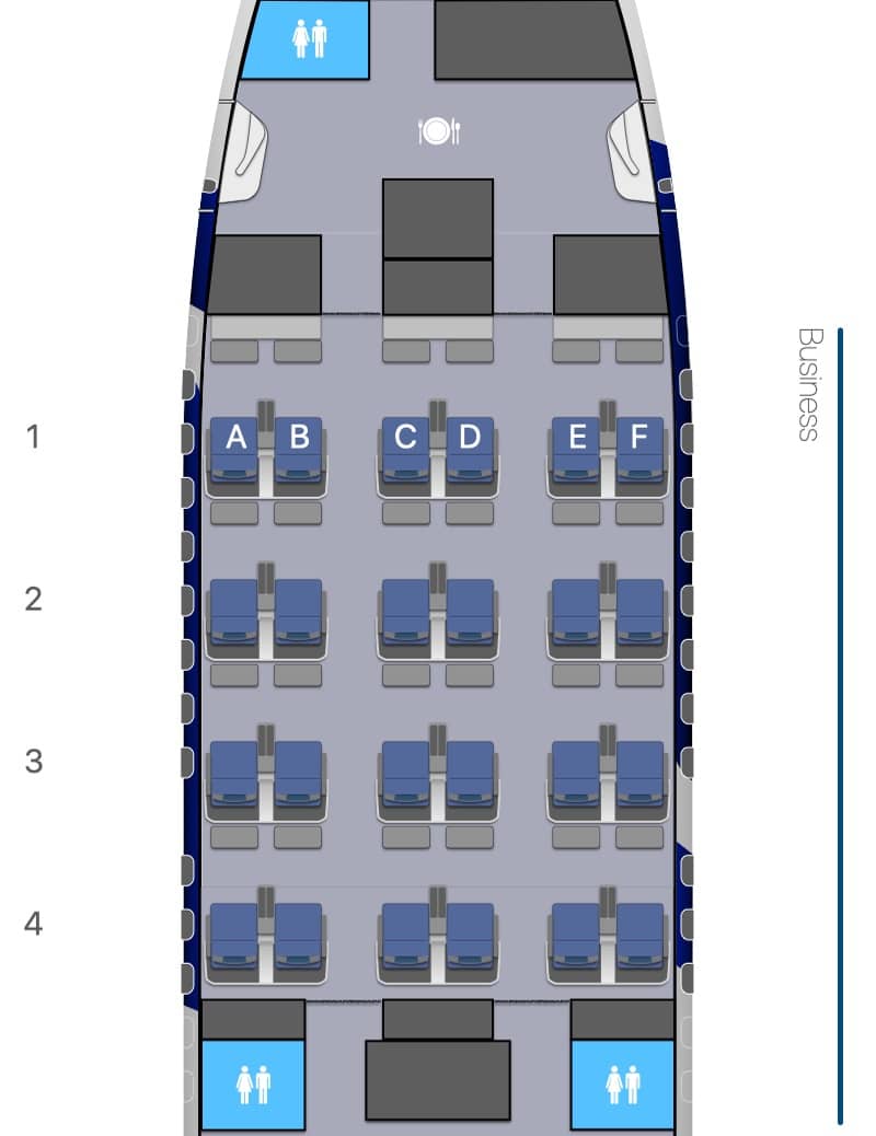 lot polish airlines boeing 787-9 business class seat map