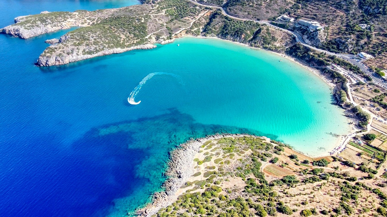crete greek island overhead view