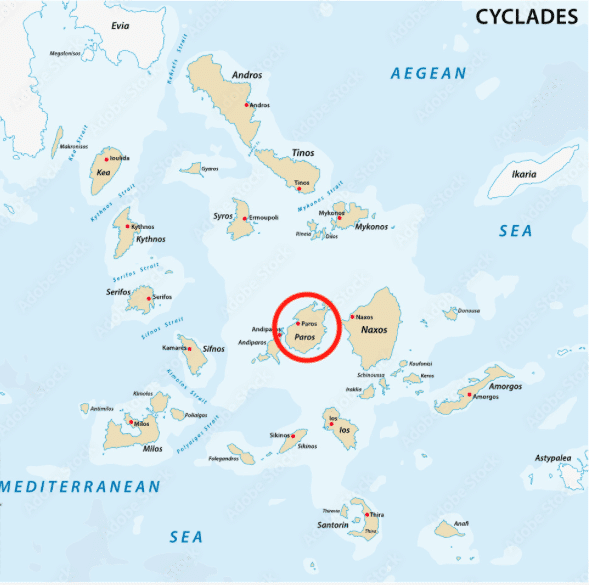 cycladic islands map
