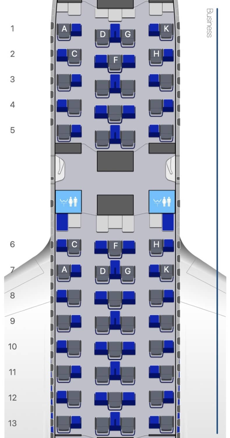 ana boeing 787 business class seat map