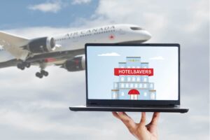 air-canada-aeroplan-hotel-savers-program-laptop-plane-background