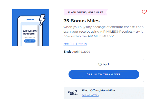 air miles scan receipt for additional miles