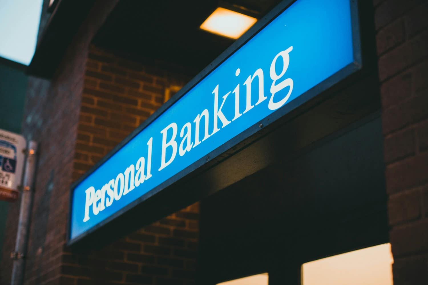 personal banking sign