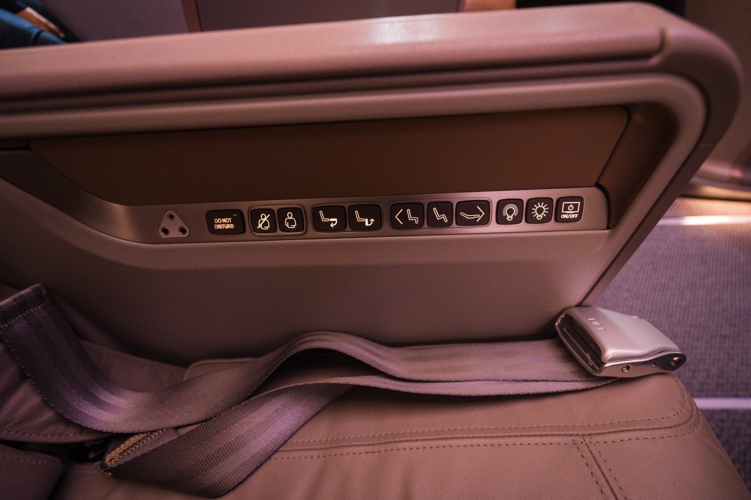 singapore airlines business class a350 seat controls