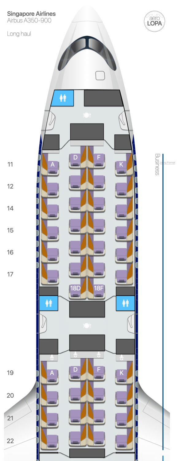 singapore airlines cabin a350-900 seat map