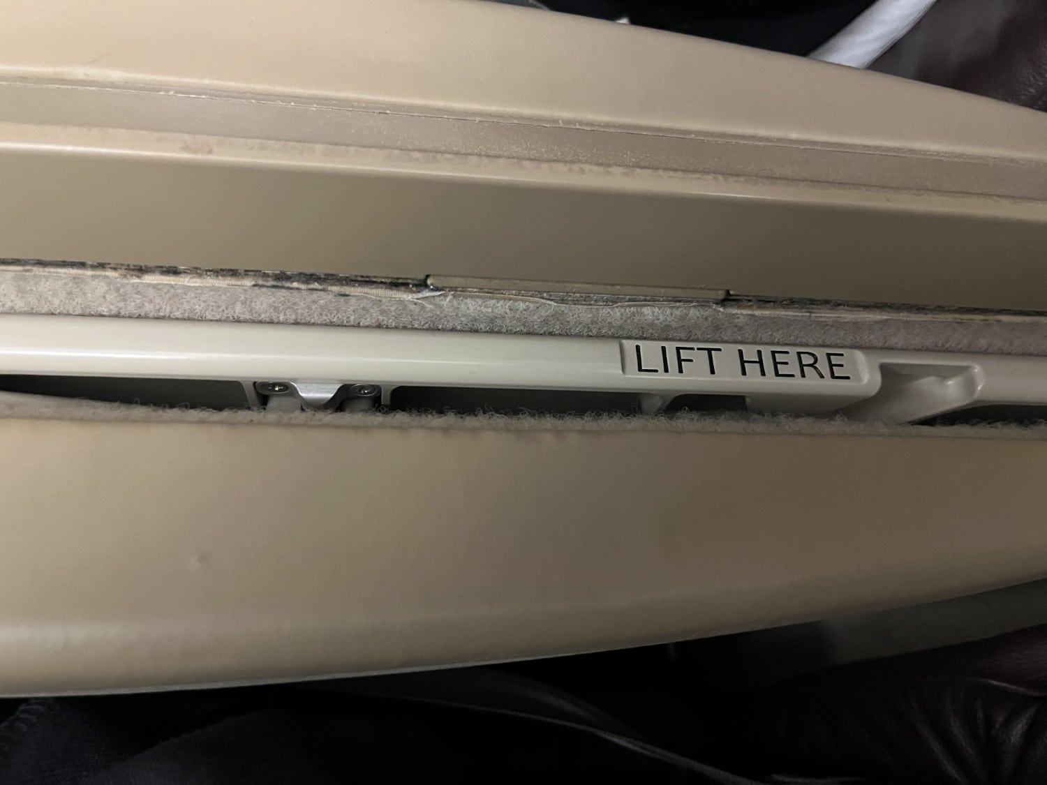 air canada a330 business class tray table stored