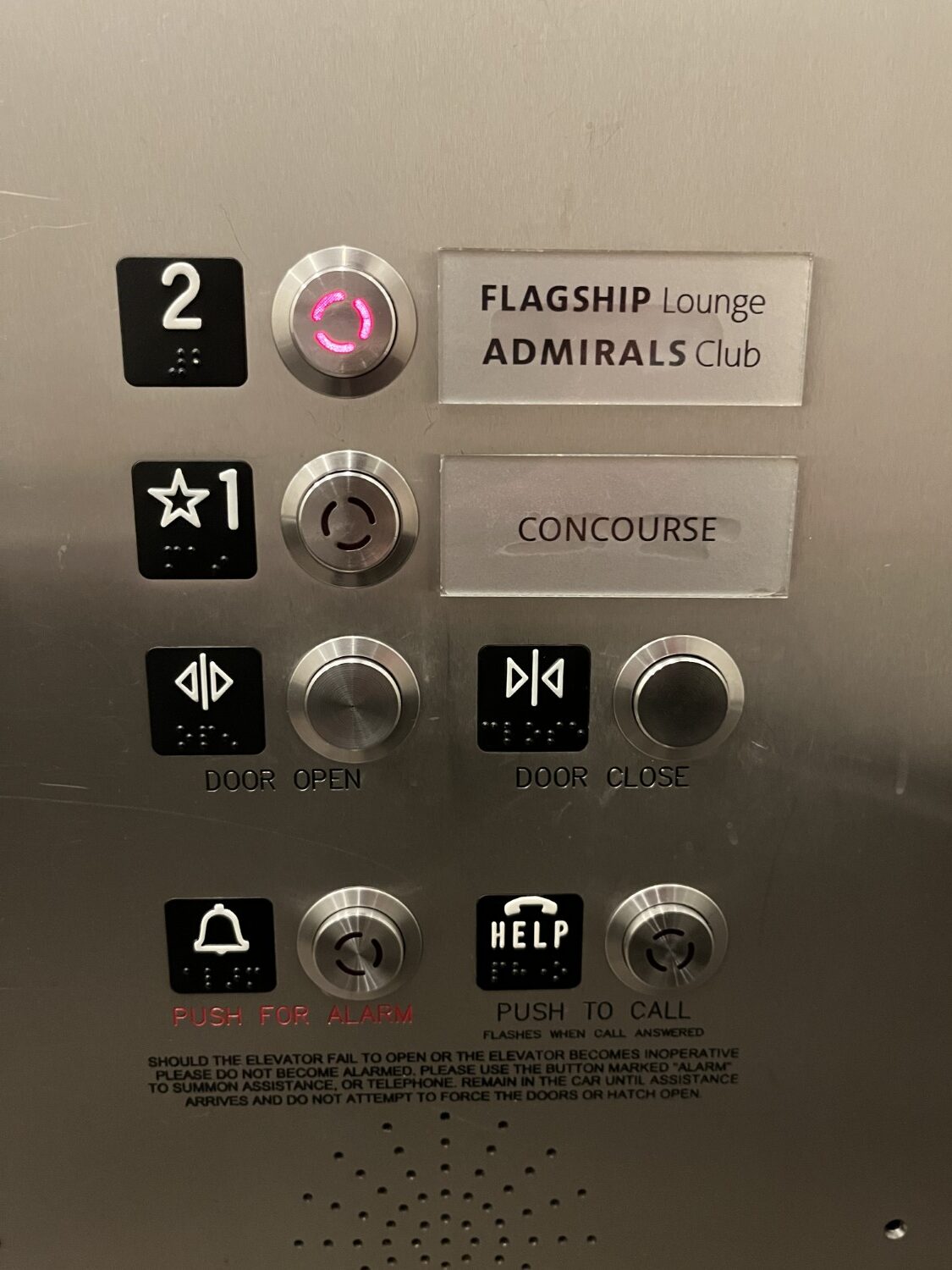 lax american airlines flagship lounge elevator buttons