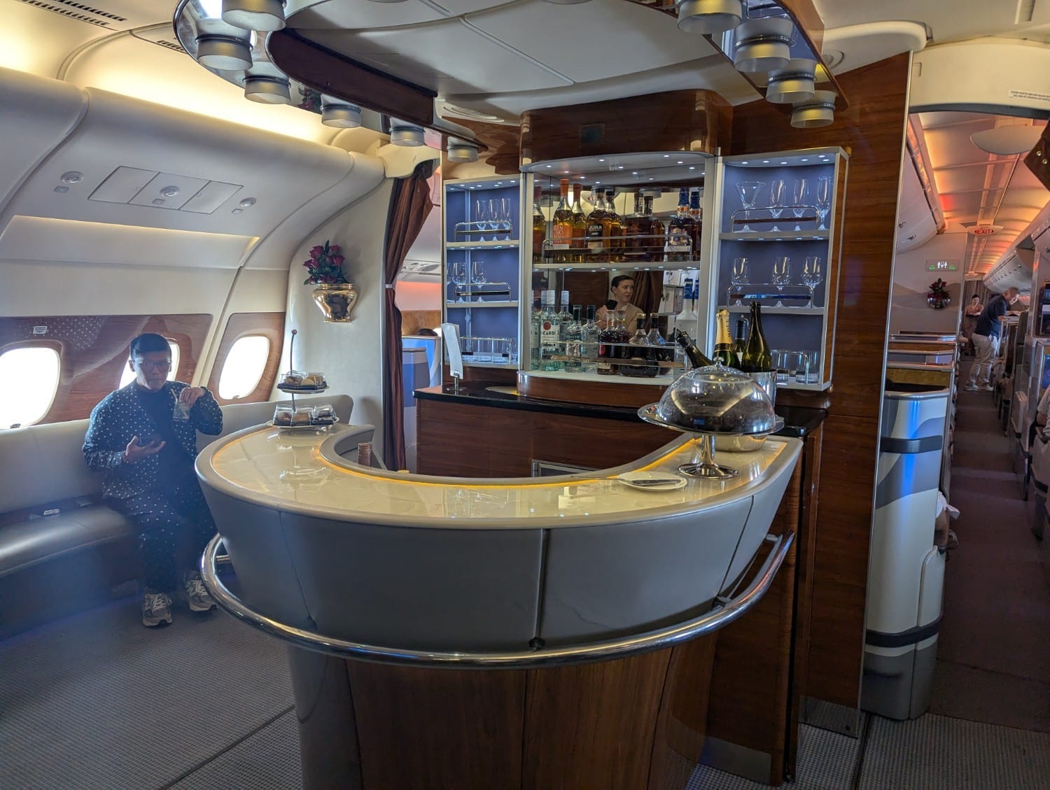 emirates a380 first class bar lounge