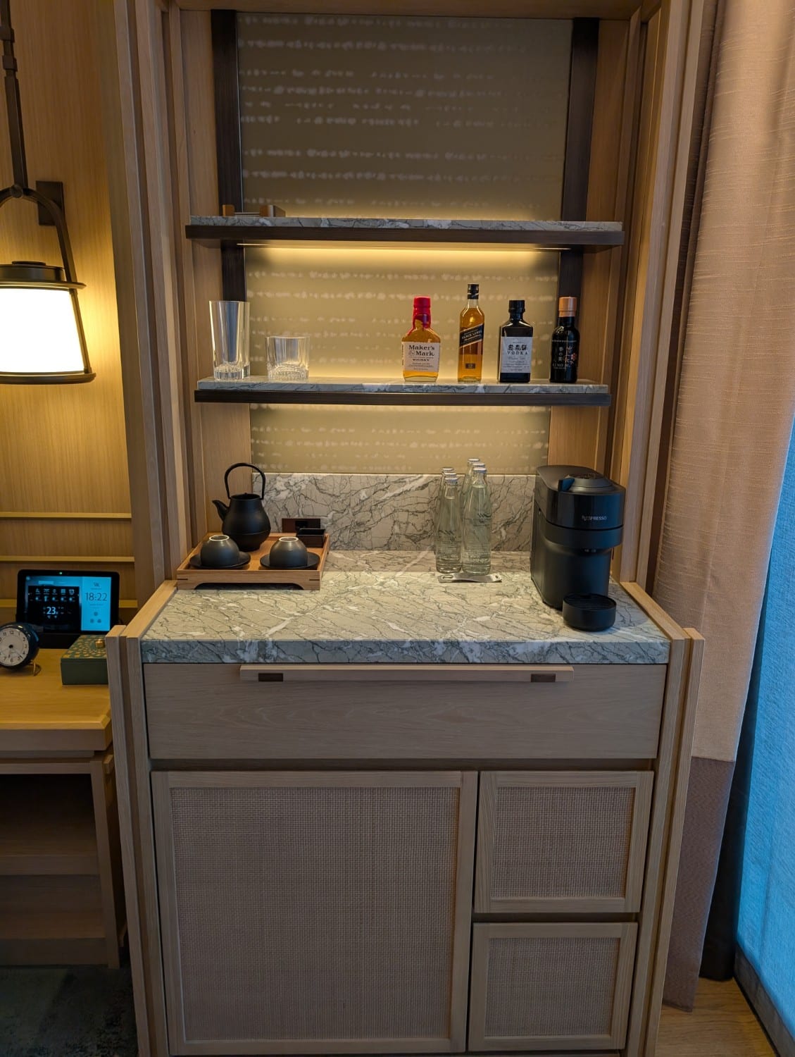 waldorf astoria osaka 2 queen premier room coffee and minibar area