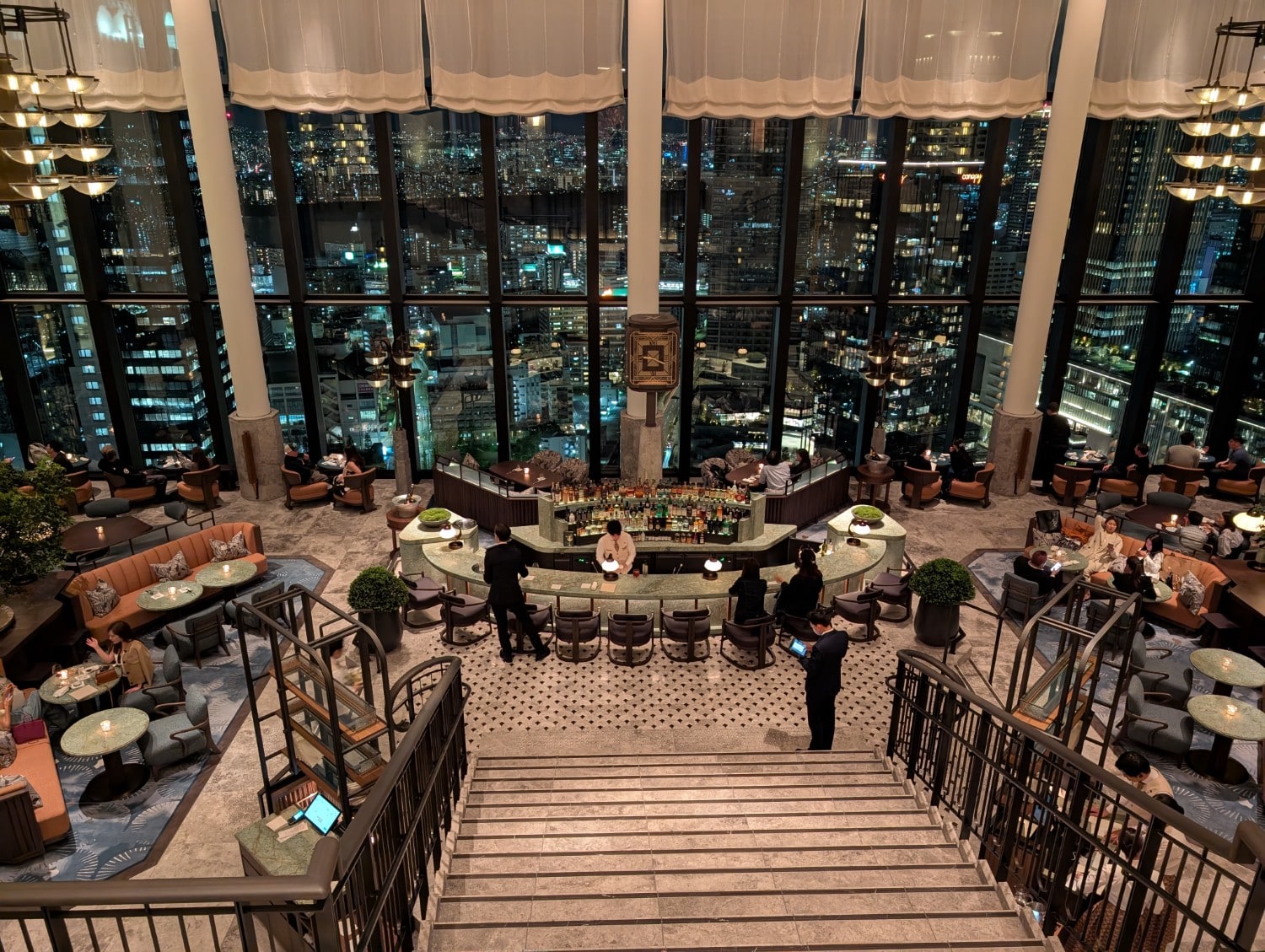 waldorf astoria osaka peacock alley at night