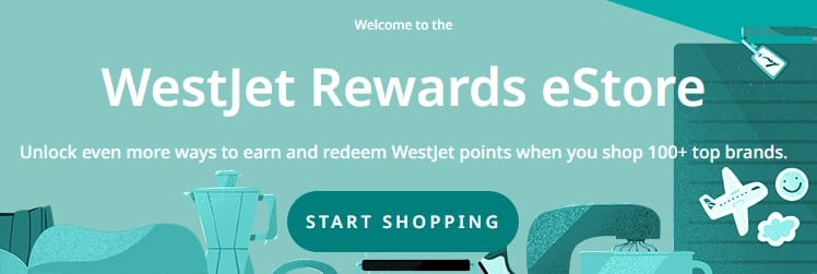 westjet rewards estore banner