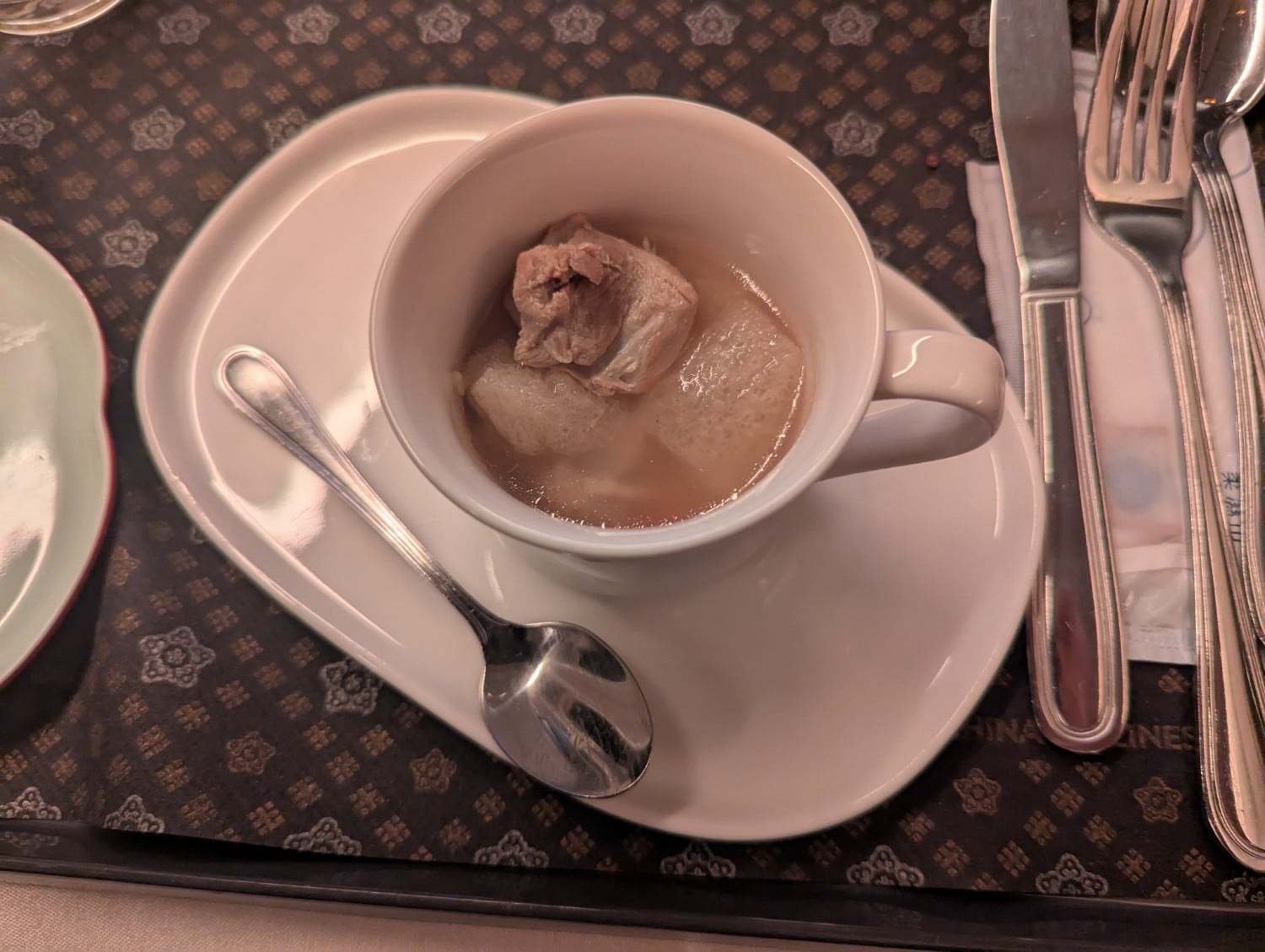 china airlines business class chicken soup