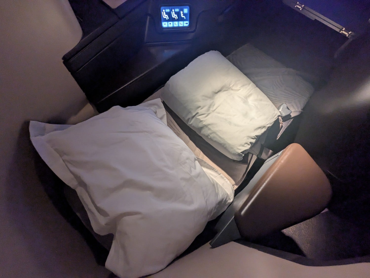 china airlines business class seat in lie-flat mode alternate view