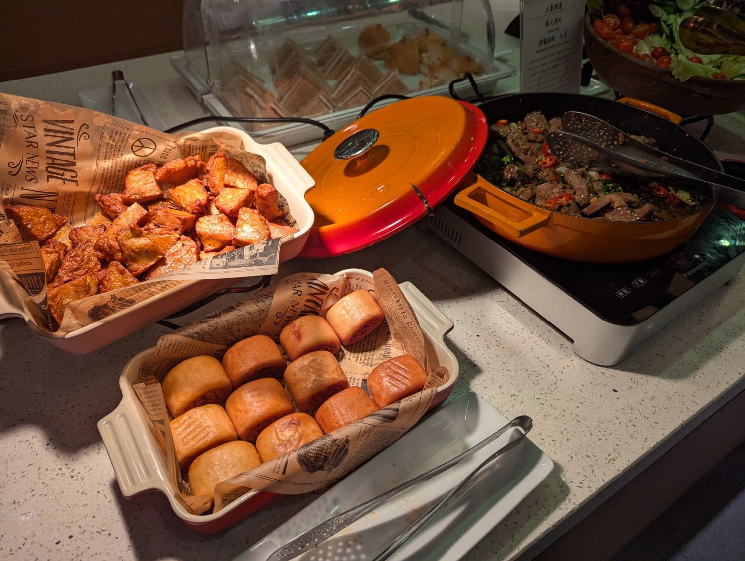 china airlines business class lounge taipei buffet 4