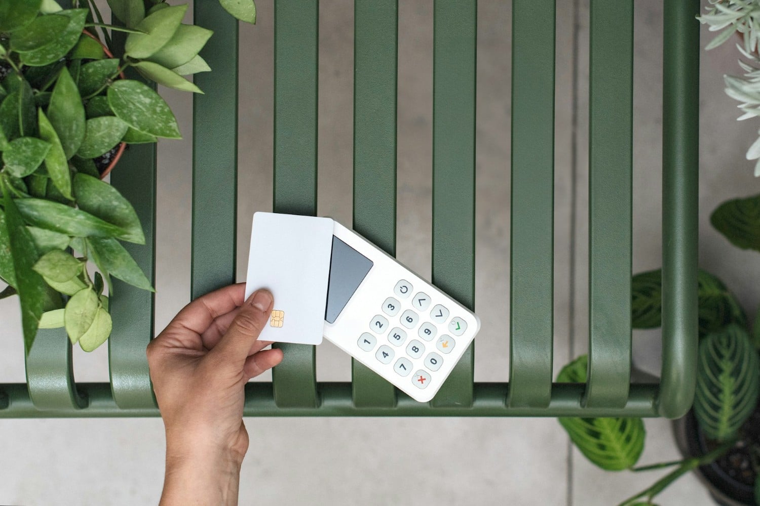 credit card payment being made on machine