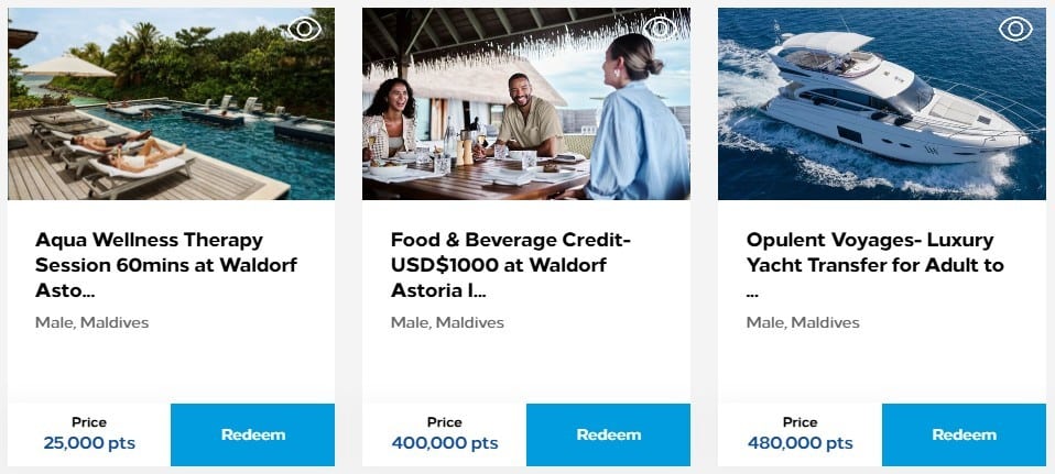 hilton honors fixed price redemptions