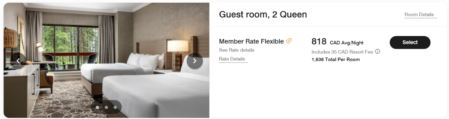 kananskis mountain lodge two night stay cash pricing