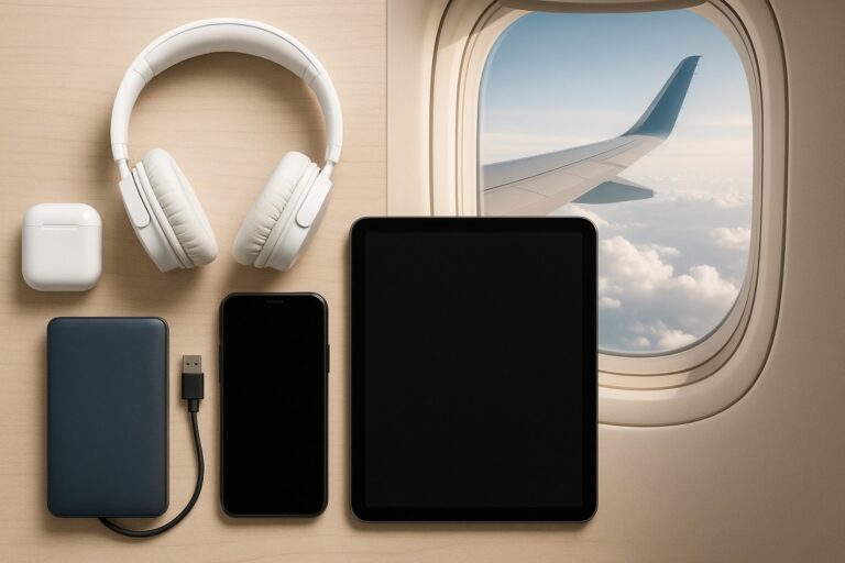 tech you need for travel technology with airplane window desk