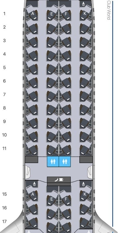 british airways a350-1000 business class seat map