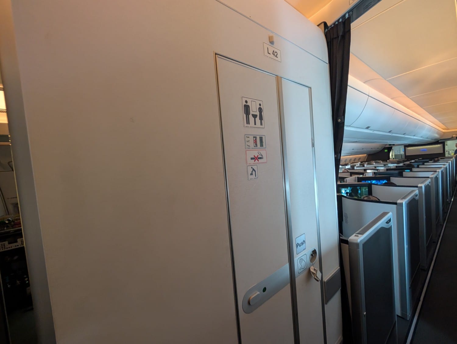 british airways business class a350 bathroom exterior