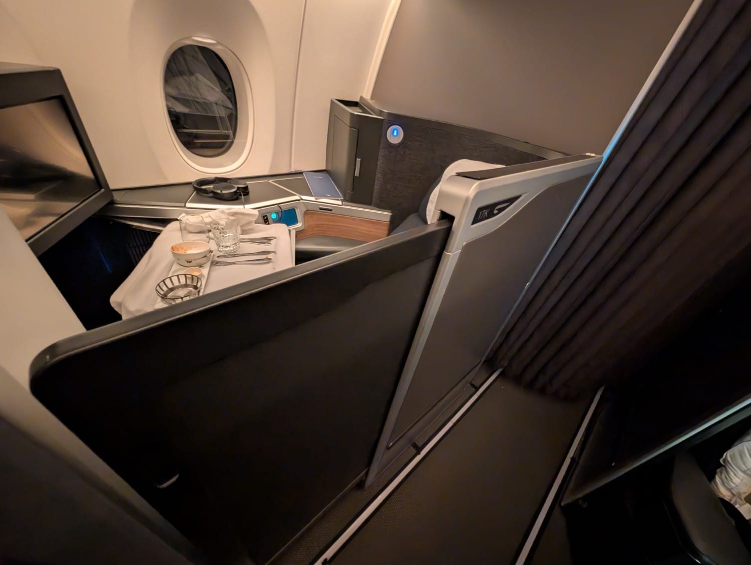 british airways business class a350 seat with door closed