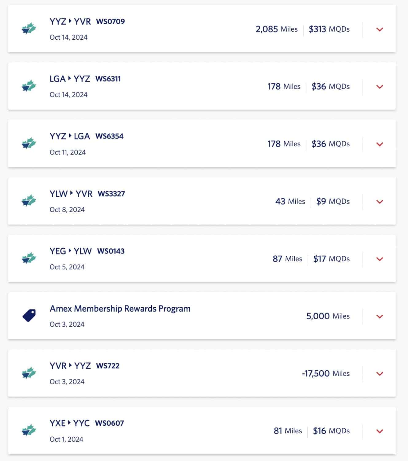 westjet flights being credited to delta skymiles