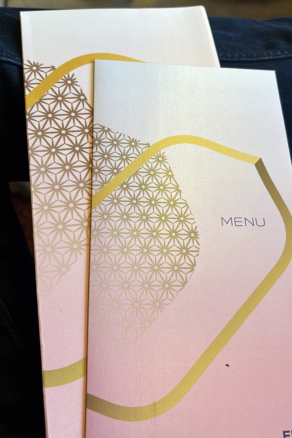 air india first class 777-300er menus