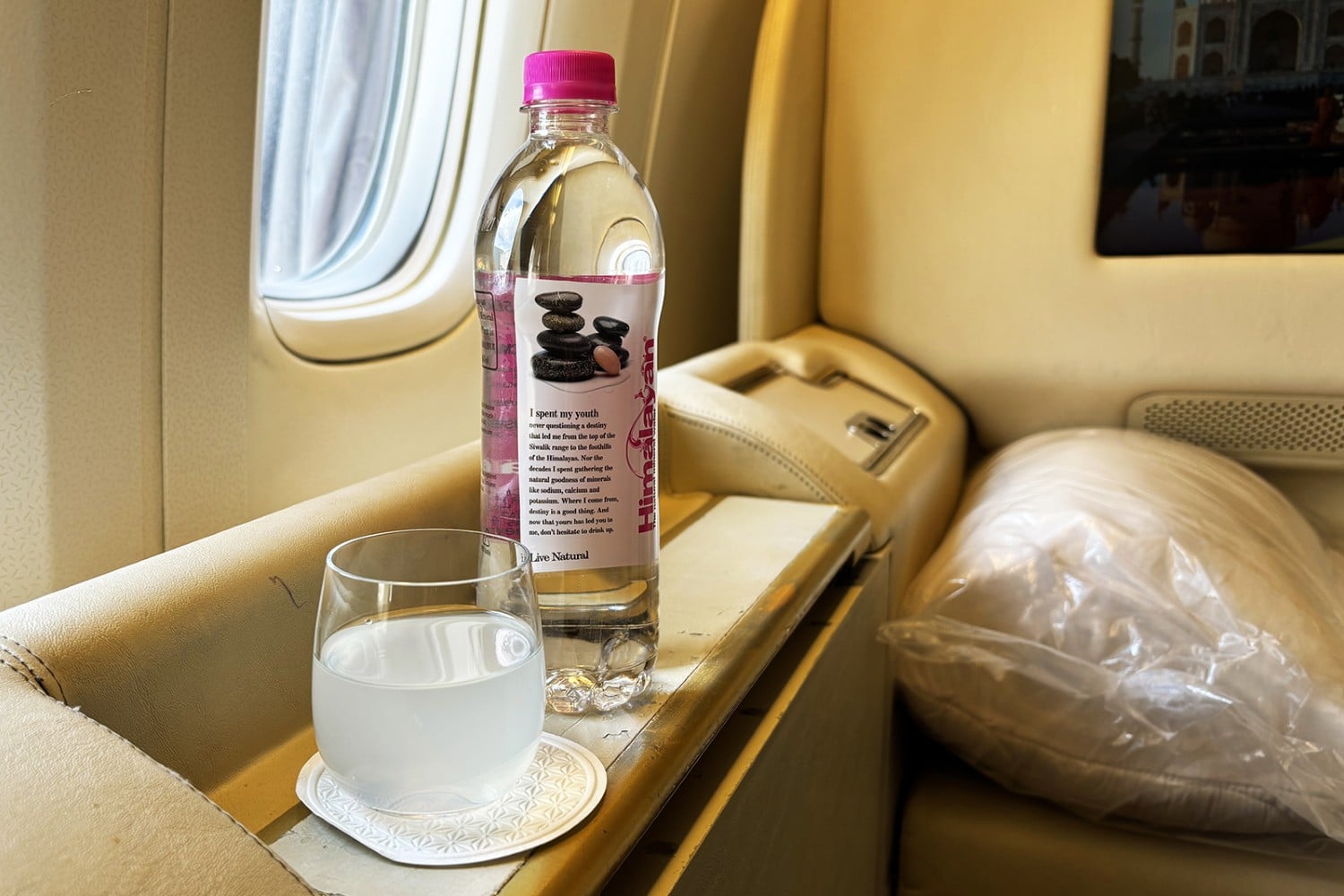air india first class 777-300er welcome beverage