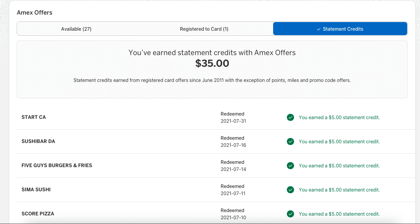 american express offers lifetime statement credits