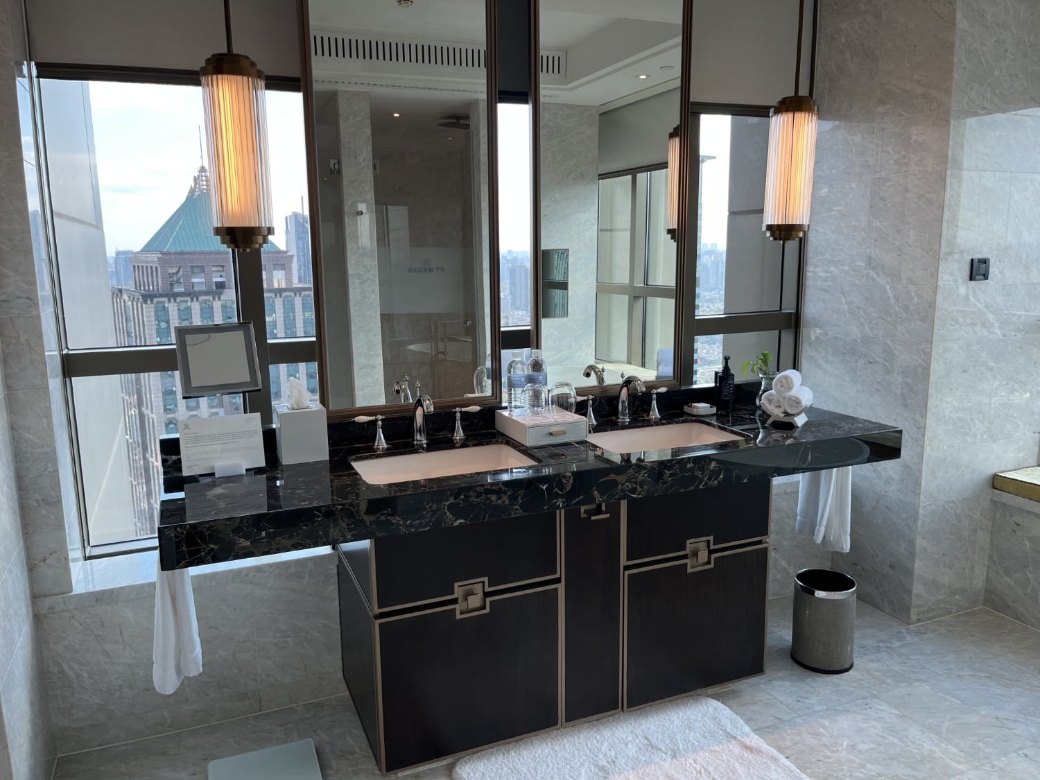 st regis shanghai jingan superior deluxe room bathroom double vanity