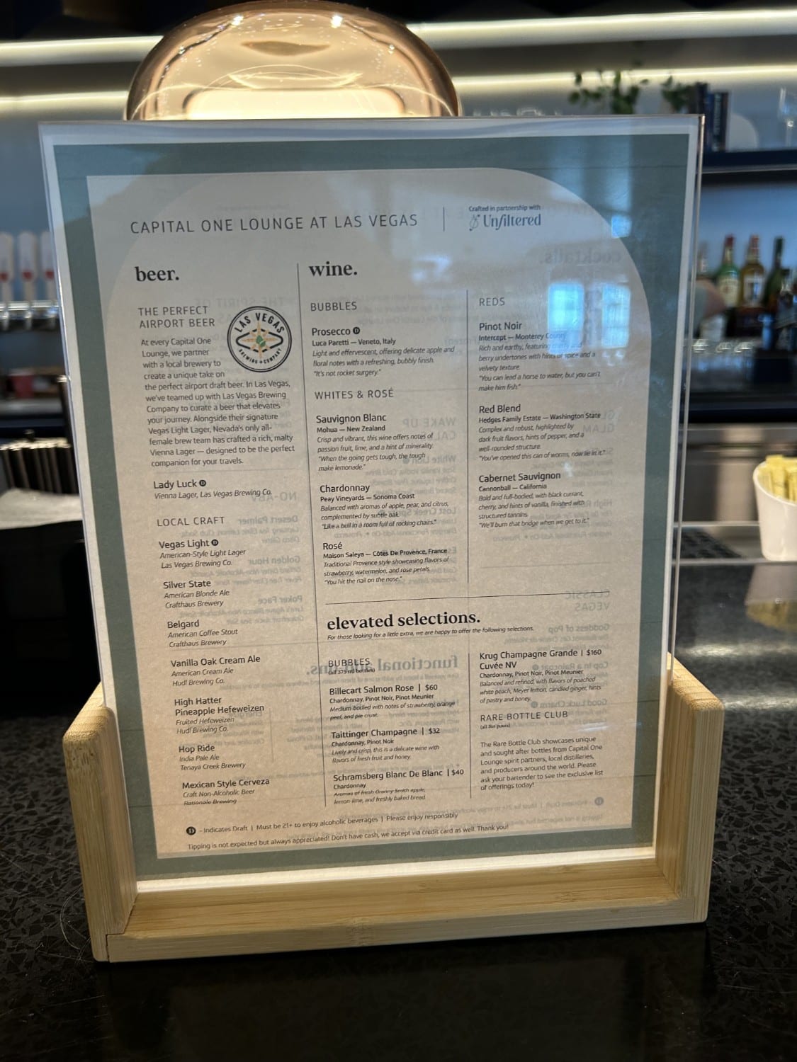 Capital WAN Liste des boissons alcoolisées à Las Vegas