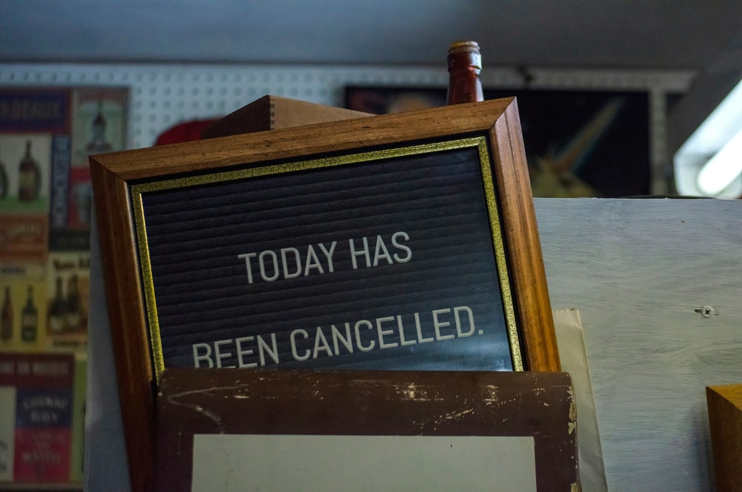 today has been cancelled sign in store