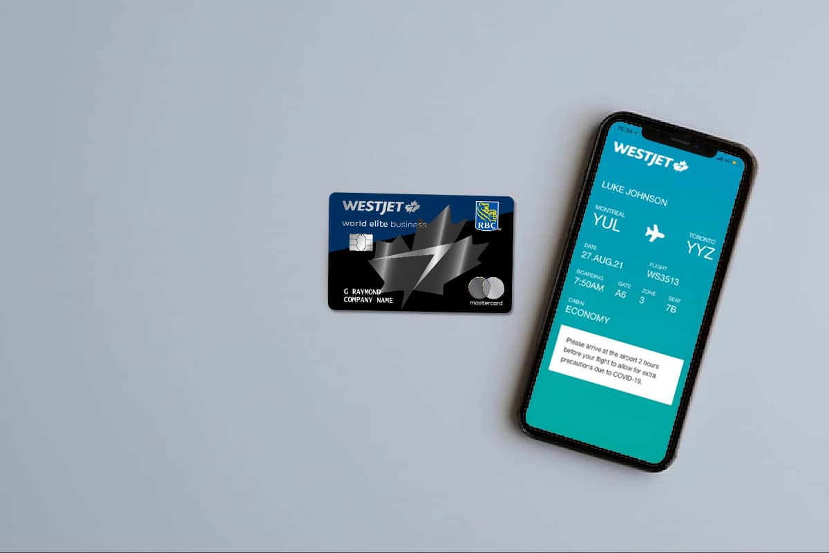 westjet world elite business mastercard with westjet mobile app