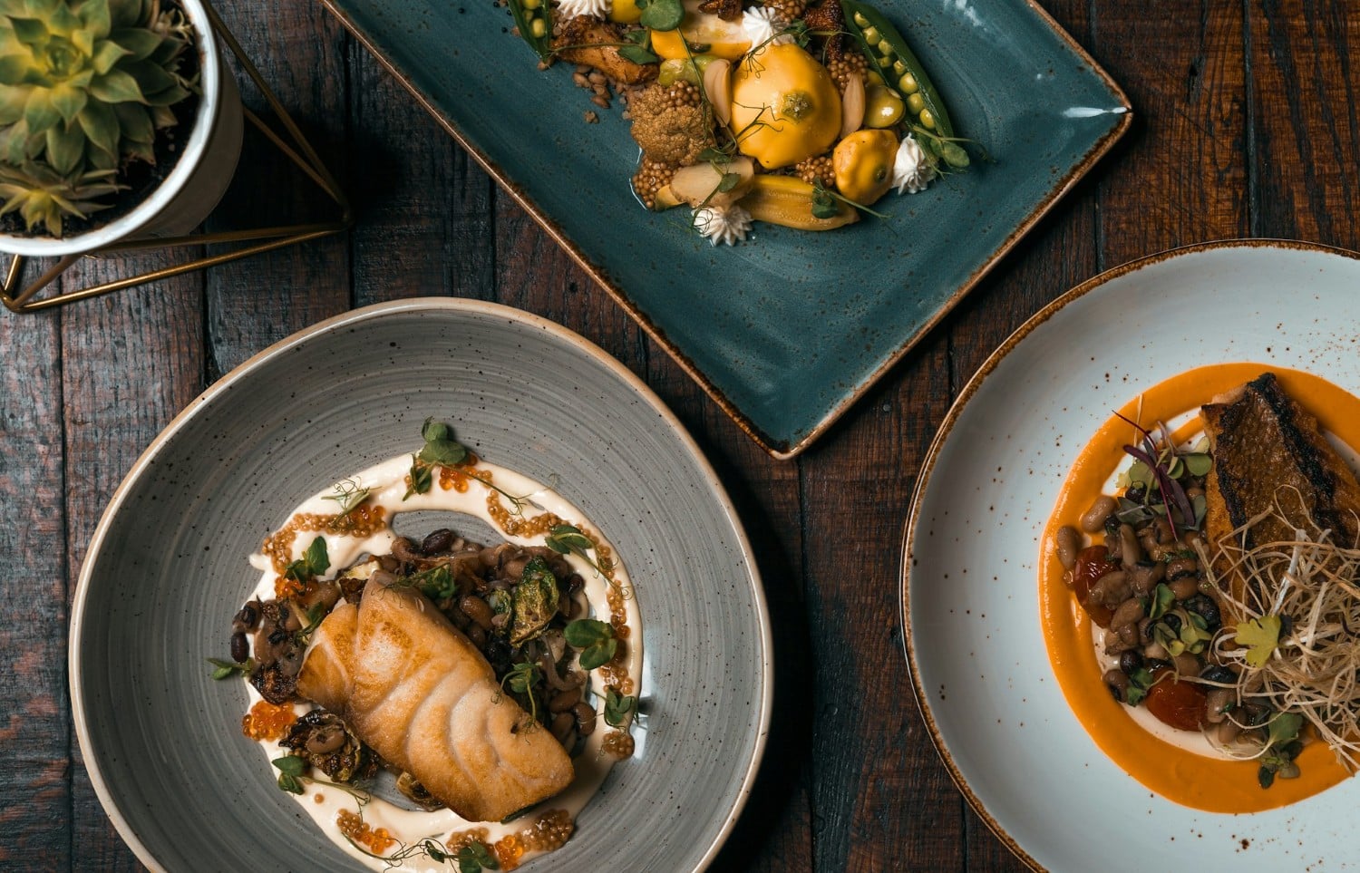 Des plats raffinés servis sur la table