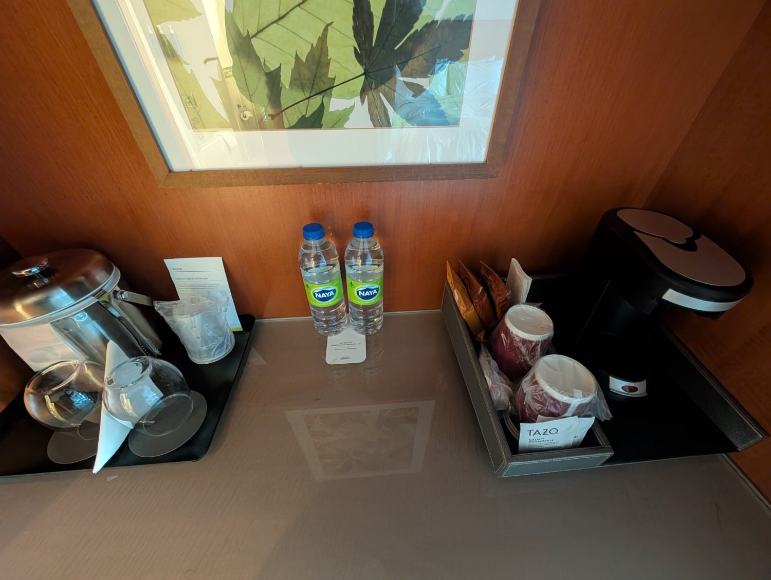 the westin ottawa 2 double bed room coffee machine with glassware