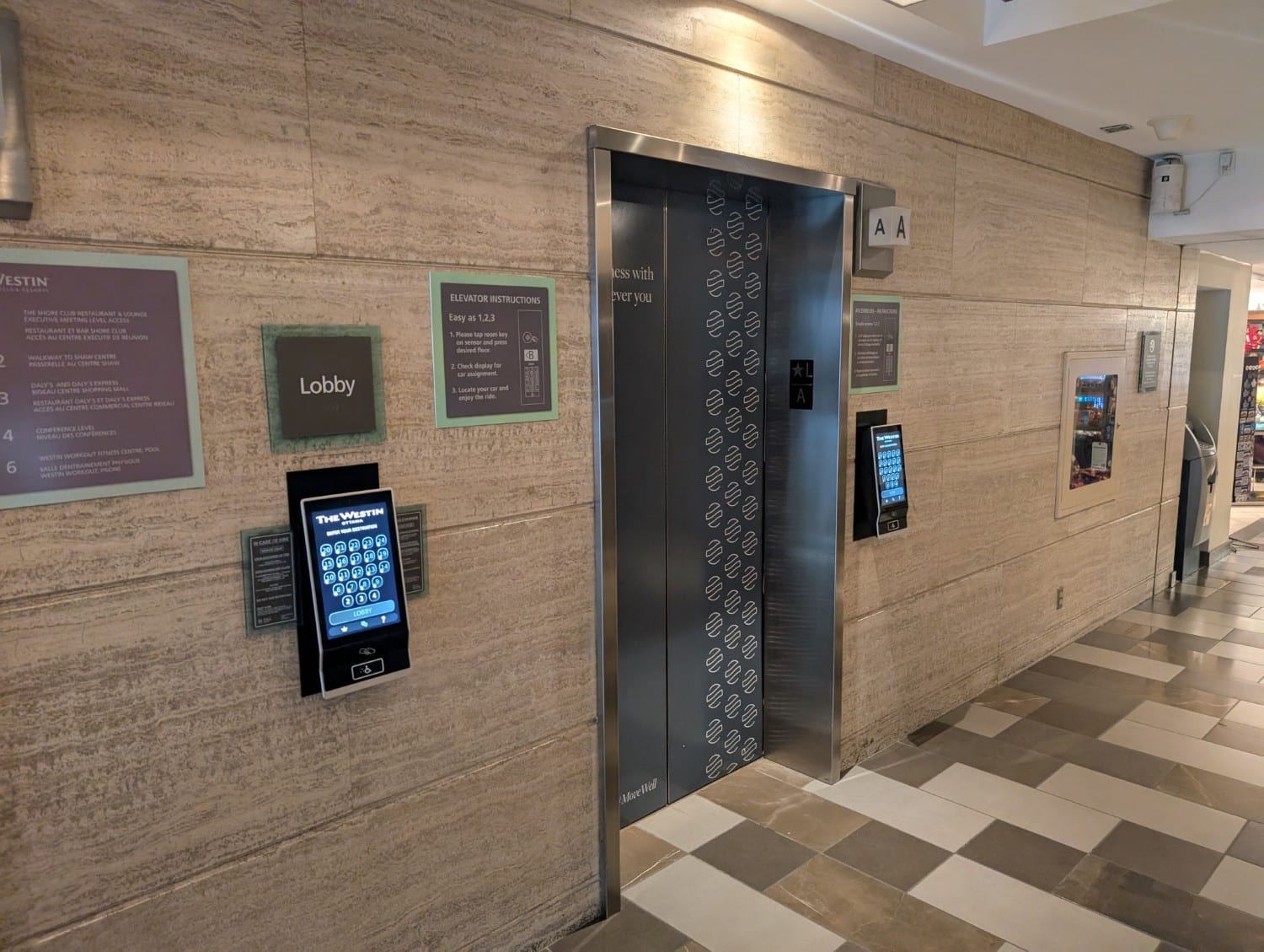 the westin ottawa lobby elevator