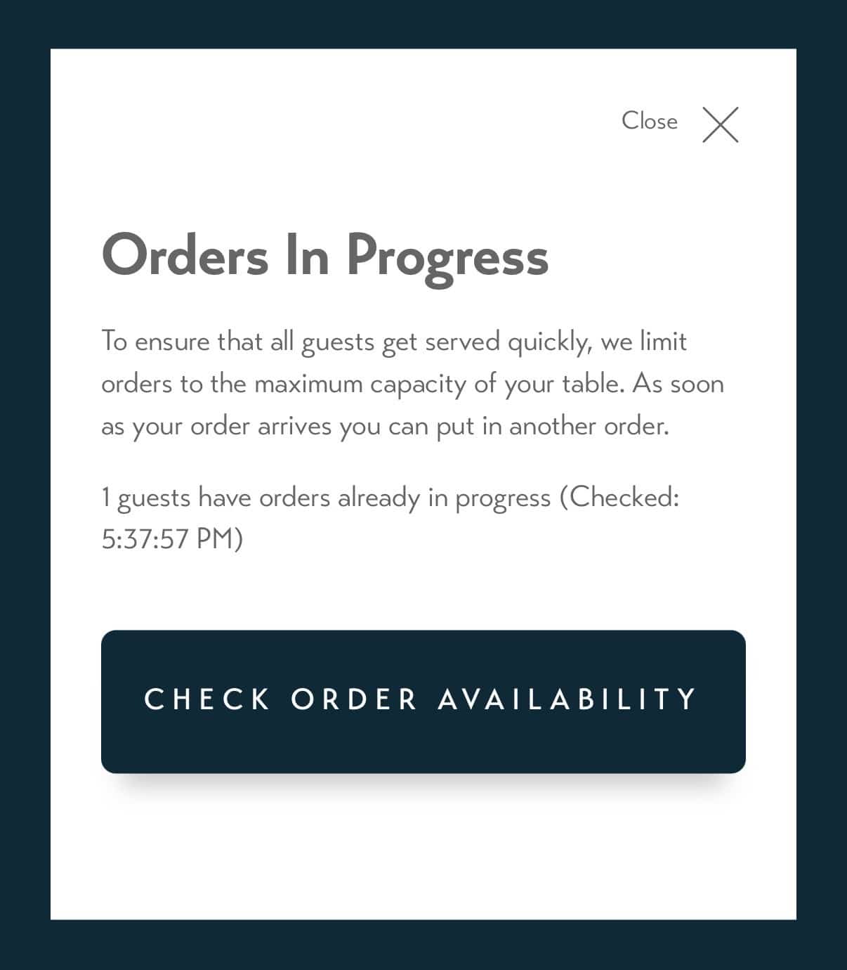 aspire amex lounge montreal yul order in progress screen