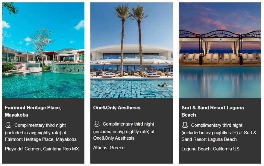 fine hotels and resorts third night free offers