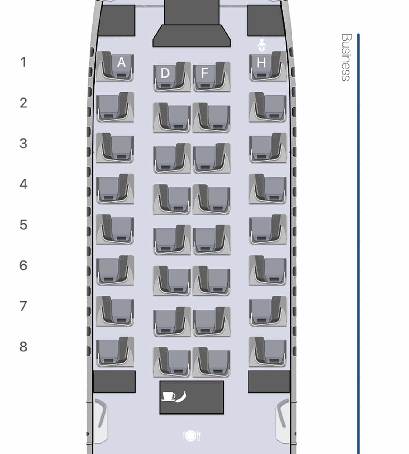 sas business class on the a330-300 seat map