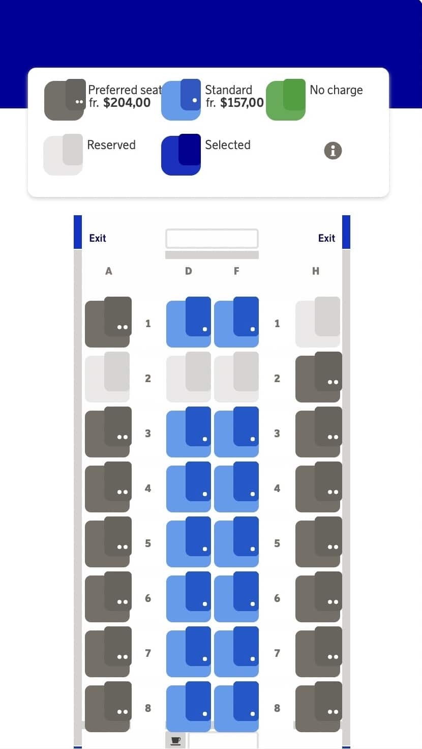 seat selection fees on sas business class award ticket